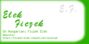 elek ficzek business card